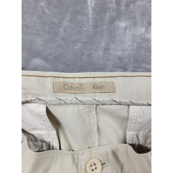 Calvin Klein Khaki Chino Flat Front‎ Super Sandwash Twill pants beige 36x28 - Picture 5 of 7